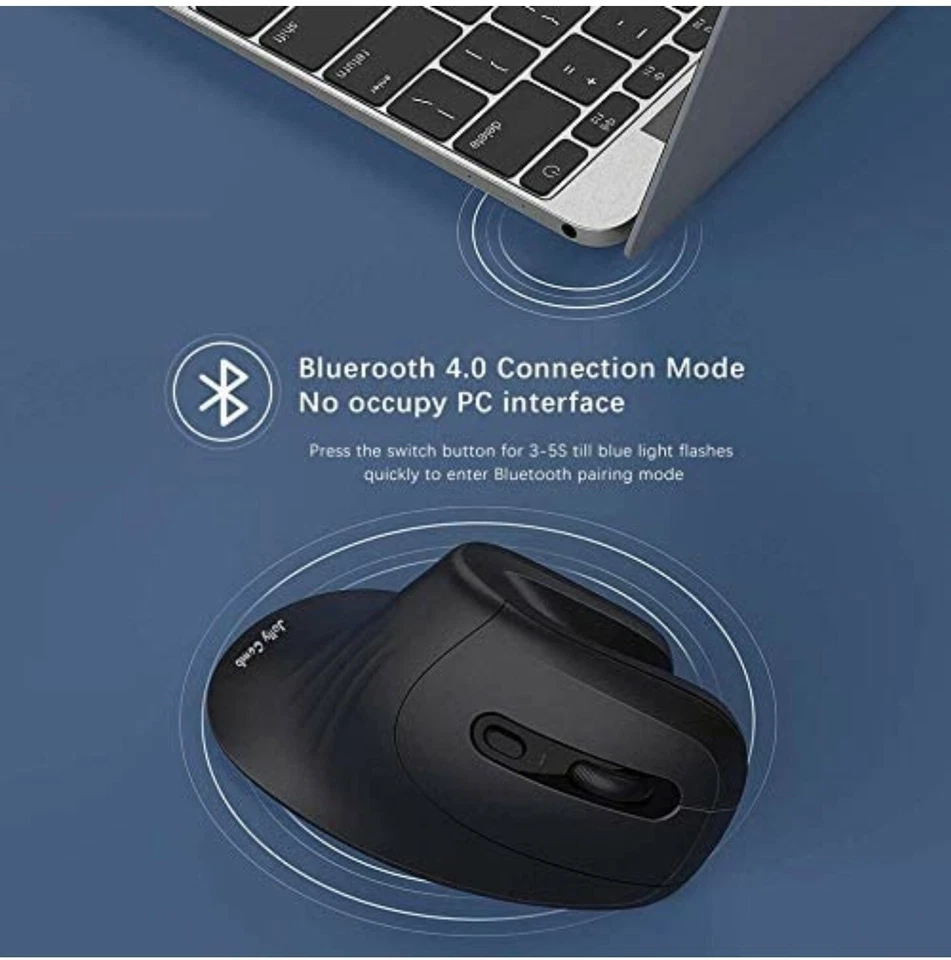 Wireless 3D Scroll Ergonomic Computer Mouse Bluetooth 2400DPI 2.4G Gaming Mice - Image 3 of 4