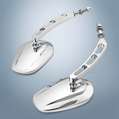 Chrome Rear-View Mirrors For Harley Road Street Glide Sportster Dyna Softail FL