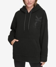 Calvin Klein Women's Performance Embroidered Fleece Hoodie Black Size Large NWT