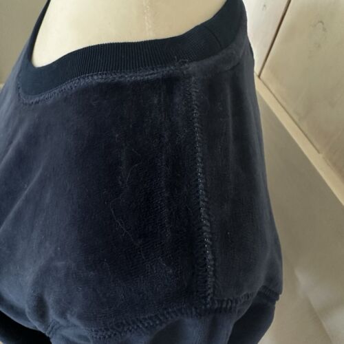 Outerknown Navy Blue Velour Sweatshirt Womens Crew Neck Pullover Top Sweater XS - Picture 3 of 11