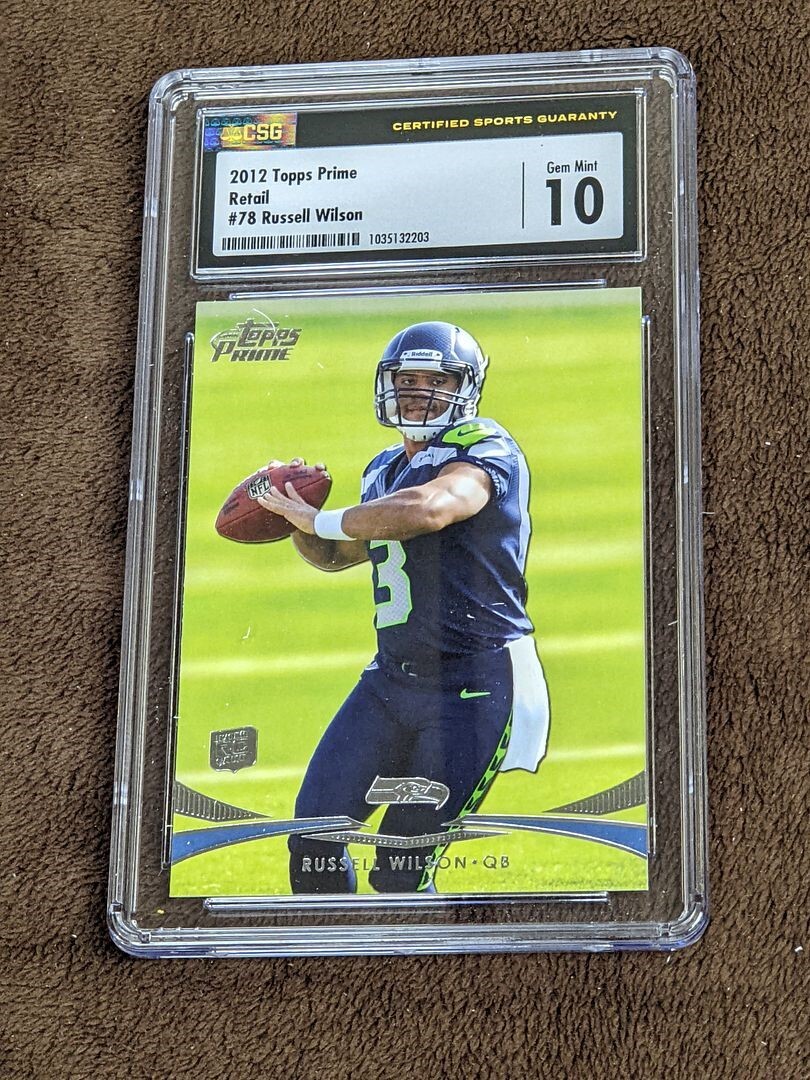 Russell Wilson Panini Prime Signatures Rookie Prime Materials Signature #6 Base