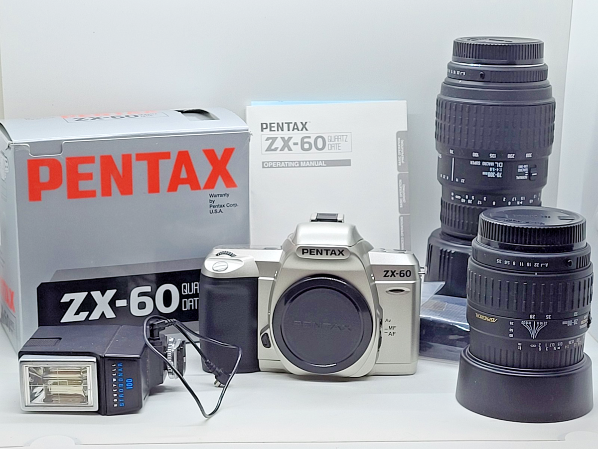 Pentax ZX60 35mm Film Camera, Sigma 35-80mm Zoom Lens, Sigma 70