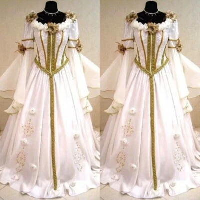 Viktorianisches Gotisches Hochzeitskleid Vintage Organza Puff Ärmel Brautkleider - Bild 1 von 4