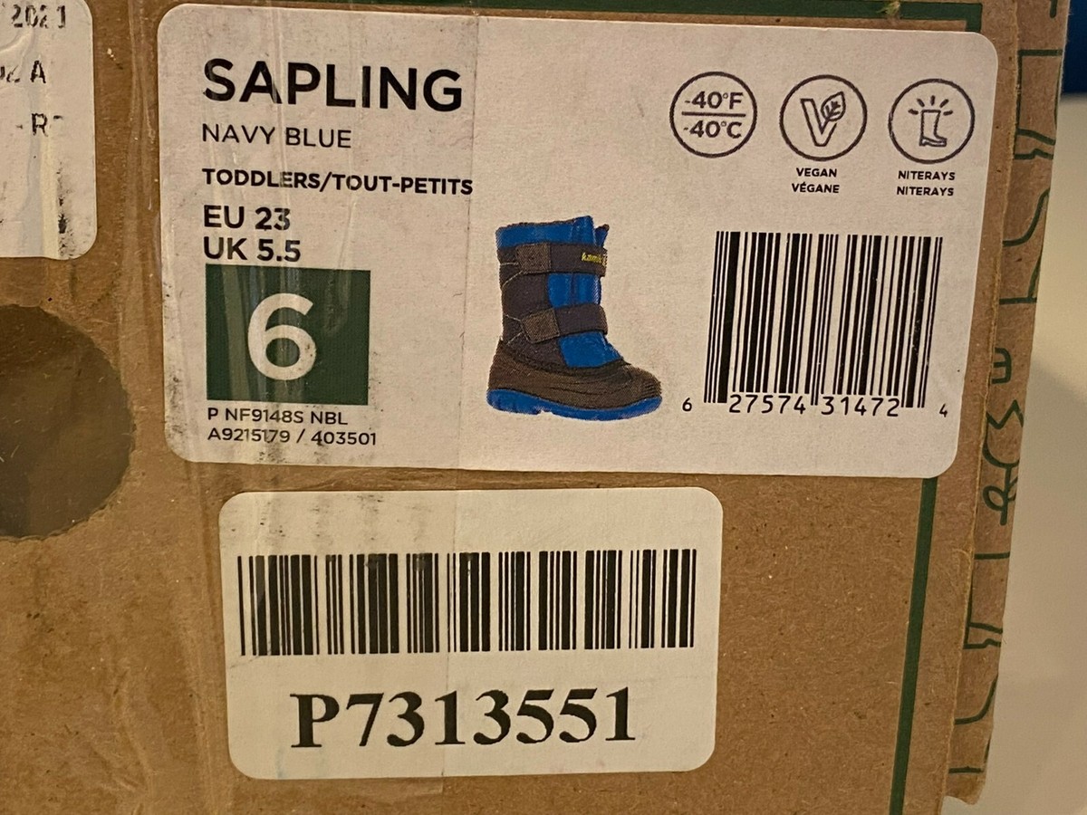 その他 K Kamik Sapling Toddlers Snow Boot Navy Blue Unisex Size 6, Made in