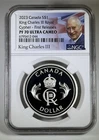 2023 $1 CANADA SILVER DOLLAR PROOF NGC PF70 UCAM KING CHARLES ROYAL CYPHER FR