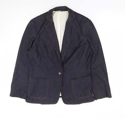 Marks and Spencer Damen Blau Polyestermischung Anzugjacke Größe 12