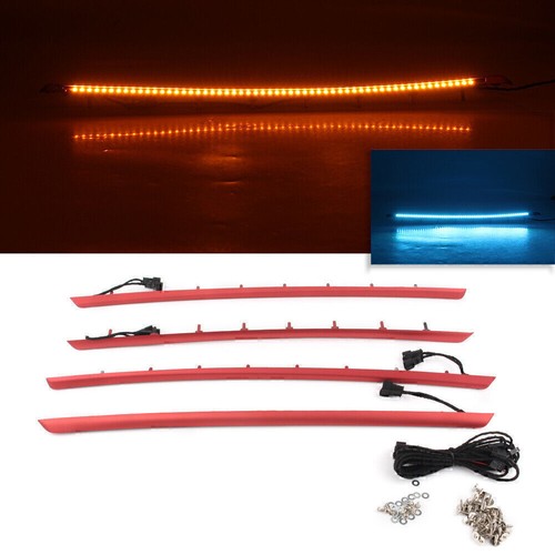 Blue & Orange Car LED Door Panel Ambient Light Bars Strip for BMW F30