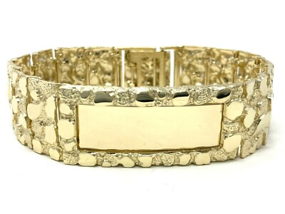 14k gold nugget bracelet mens