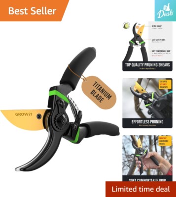 Professional Titanium Bypass Pruning Shears - Super Sharp Garden Shears