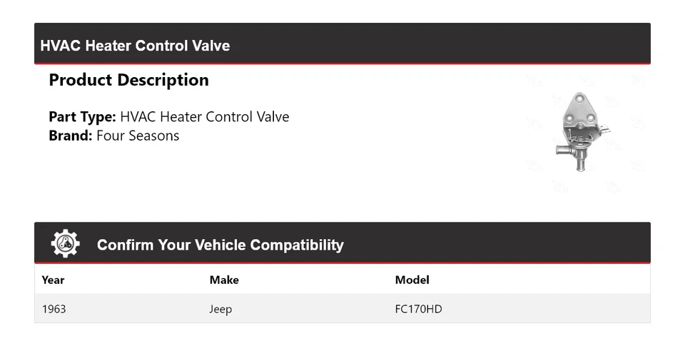 Jeep FC170HD 1963 válvula de control de calefacción climatización 4 estaciones Foto 2 de 4