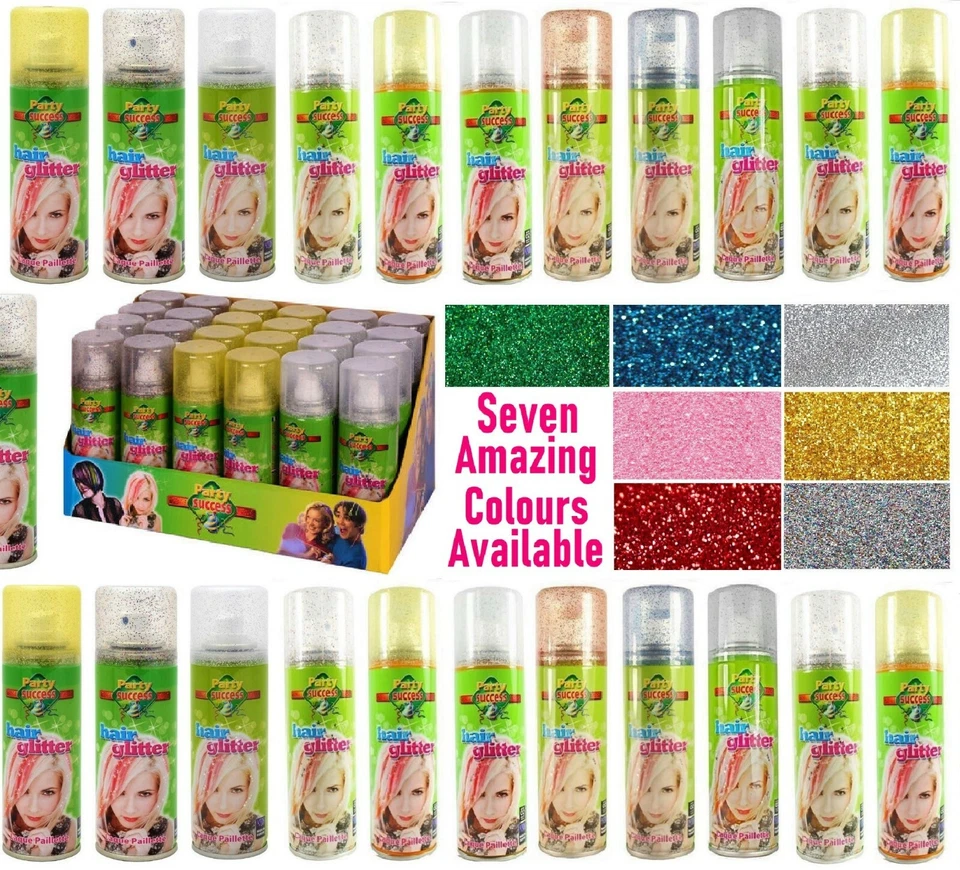 Party Success Temporary Hair Glitter Colour Spray Wash Out Glitter Spray 125ml