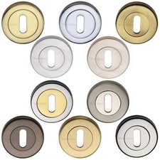 53mm Round Open Standard Keyhole Escutcheon - Concealed Fix - Premium UK Quality