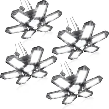 LED Garage Lights 4 Pack, 200W 20000LM Plug in Linkable LED Shop Light, 6500K Ce