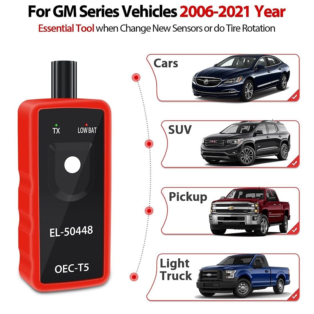 EL50448 TPMS Relearn Tool Auto Tire Pressure Monitor Reset Tool For GM