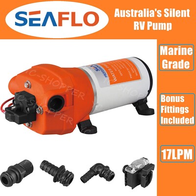 24 Volt SEAFLO Industrial Grade Water Pressure Pump 17LPM Boating Camping