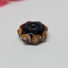 Artisan Lampwork Glass Bead Black Orange Pink Swirl Designer Bead. — photo 9
