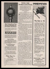 1921 Philip Haas Company Dayton Ohio Water Flush Valves Vintage Print Ad