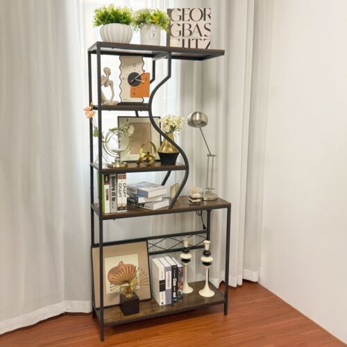 Librería XXL estantería de escalera estantería escalonada separador de ambientes estantería de pie estantería madera + metal - Imagen 8 de 21