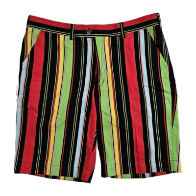 Loudmouth Golf (Mens 38) Multicolor Vertical Striped Shorts 11'' Inseam Stretch