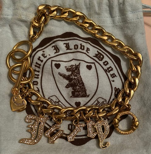 VINTAGE JUICY COUTURE GOTHIC LETTERS DOGGIE COUTURE DOG COLLAR