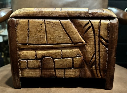 Pier 1. Imports ghanain collection Wooden carved Chest - Picture 2 of 8