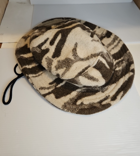 Vintage Columbia Camo Wool Blend Hunting Bucket Hat Cap Brown One Size
