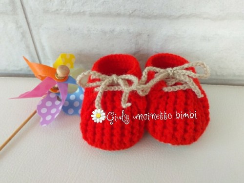 Scarpine stivaletto x neonato * uncinetto lana * scarpette portafortuna  nascita | eBay
