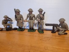 FIVE NICE CONTEMPORARY LEAD DIME STORE MILITARY SOLDIERS