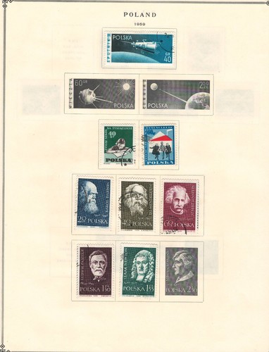 Estampillas muy finas como nuevas y usadas de Polonia 1950-1959 con bisagras en 3 listas: 5 lados - Imagen 5 de 5