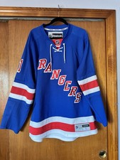 Rick Nash Rangers Blue Reebok Hockey Jersey Vintage Size L Lace Up NHL Sewn