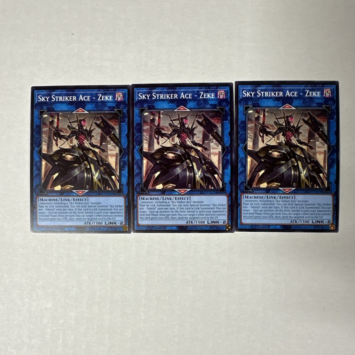 3x Sky Striker Ace - Zeke Common L26D-ENS29 Legendary Modern Decks