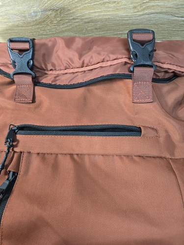 Fabletics Roll Top The Only Backpack Rust Burnt Orange Nylon| Gym Travel Bag - 第 4/10 張圖片