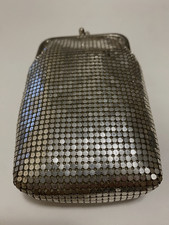 Vintage Whiting Davis 3.5" x 5" Silver Mesh Cigarette / Coin Purse