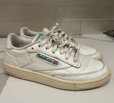 Reebok Club C Mens White/Green Solid Low Top ...
