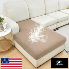 NAISI Waterproof Couch Cushion Covers Thick Velvet Fabric Washable Sofa Slipcove