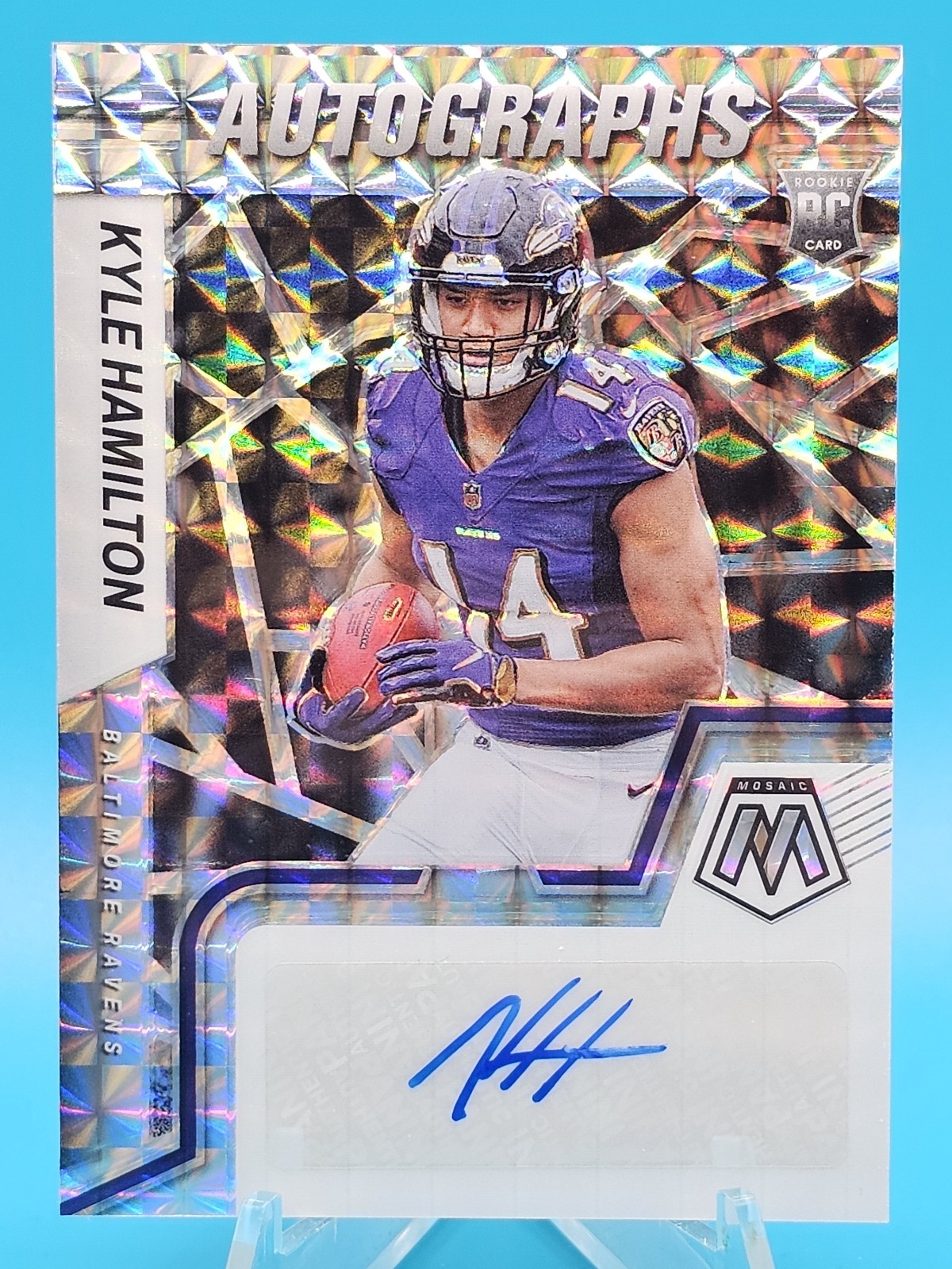 2022 Panini Mosaic Kyle Hamilton RC Rookie Auto Mosaic #RAM-KH Ravens