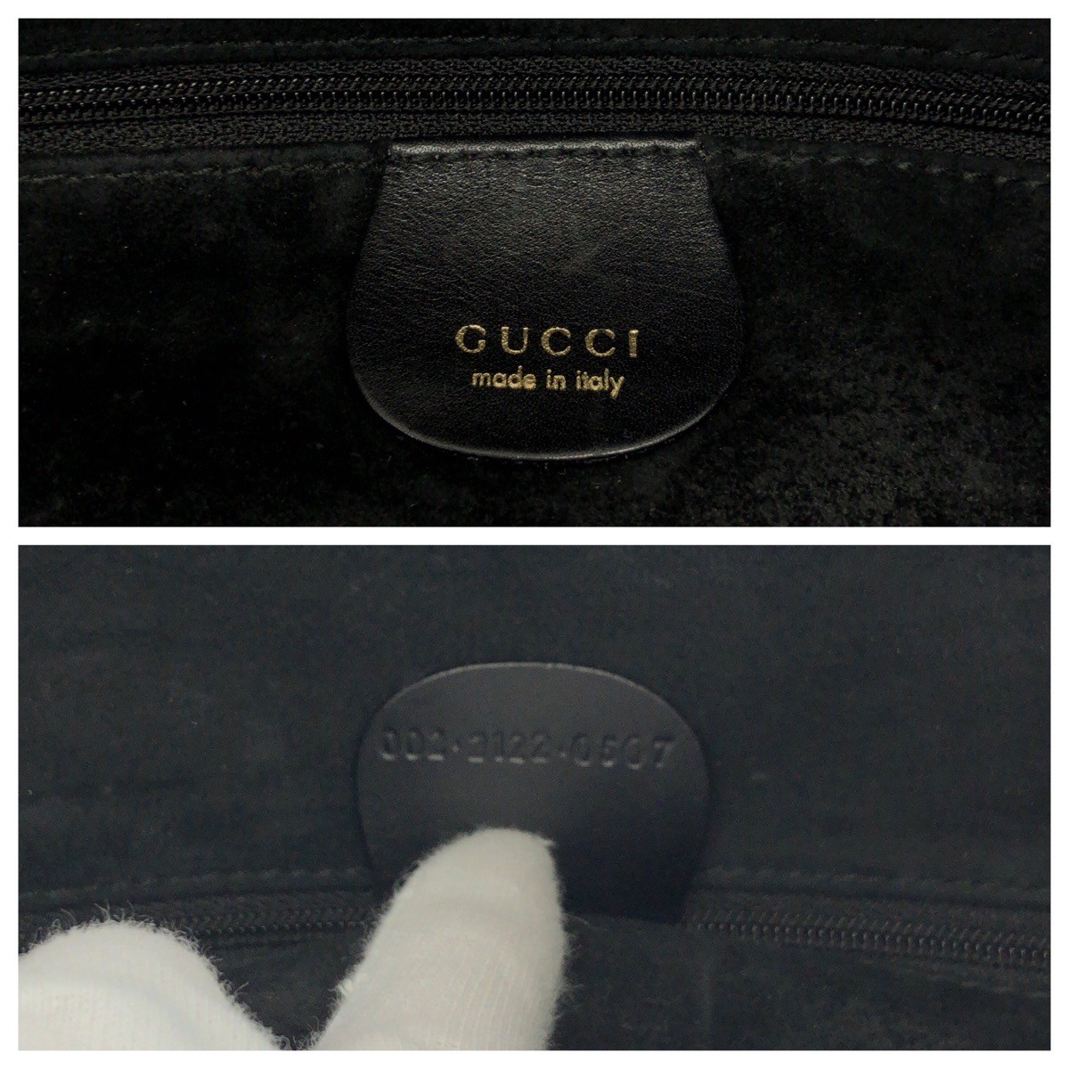 GUCCI Bamboo 002 2122 0507 Tote Bag Shoulder Bag Black Black