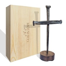 Passion of Jesus Christ Crucifixion Nail Metal Cross,Jesus Christ Tabletop Cr...