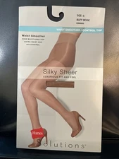 Hanes Waist Smoother/Control Top Buff Beige Sz Small, NEW, Silky Sheer