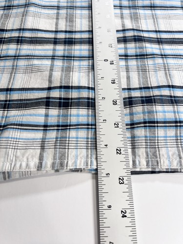 MARC ECKO CUT & SEW White W/ blue & Black Plaid LS Shirt XL Y2K Vtg 90’s Preppy - Picture 6 of 17