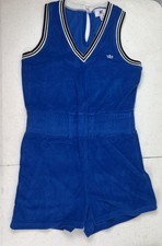 Juicy Couture Plus Sz S Blue French Terry Short Romper Keyhole No Pockets