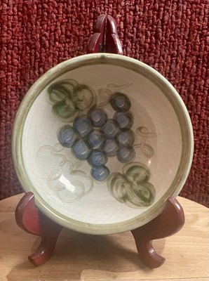 VTG John B Taylor Ceramics Louisville Grapes Vintage Green 6  Bowl