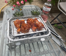 BBQ stand for Disposable Charcoal BBQs aluminium flat pack for Medium size BBQs