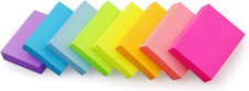 Sticky Notes 1.5X2 Inch Bright Colors Self-Stick Pads 8 Pads/Pack 100 Sheets/Pad