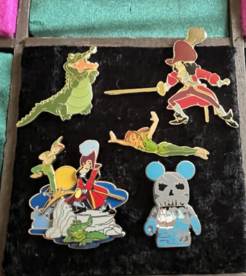 Disney Peter Pan Pin 5 pc Lot Captain Hook Tick-Tock Croc
