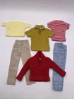 LOT VTG 1960’s KEN Mattel Clothing #782,#788, Red Pullover Sweater, Polo Shirt