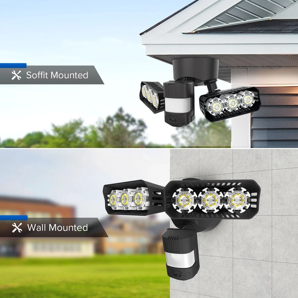 15-45W LED Strahler Fluter Außenleuchte mit Bewegungsmelder Hof Wandleuchte IP65 - Bild 4 von 4