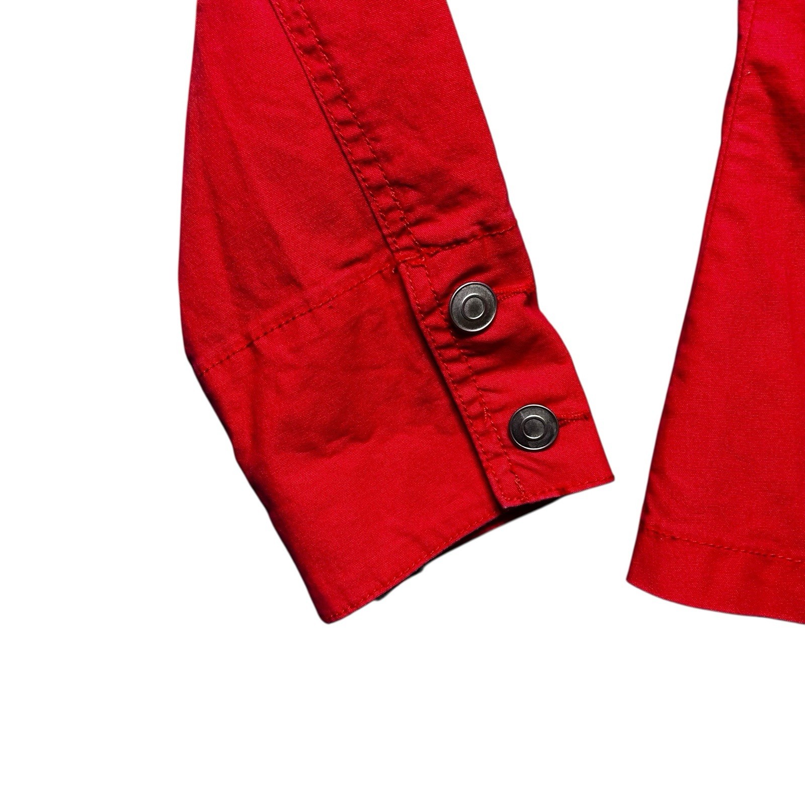 Baccini Red Button Front Twill Jacket Women’s M S… - image 6