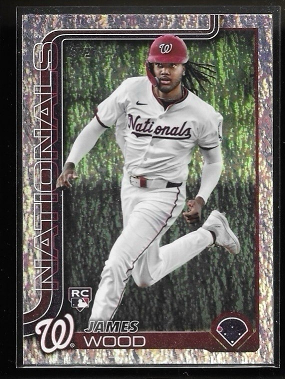 2025 TOPPS SERIES ONE #181 JAMES WOOD RC SAND GLITTER NATIONALS ROOKIE SP