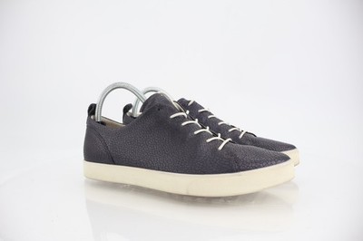 Ecco Women's Soft Sneaker Size 9 Casual Shoe Textured Blue Leather Crackle